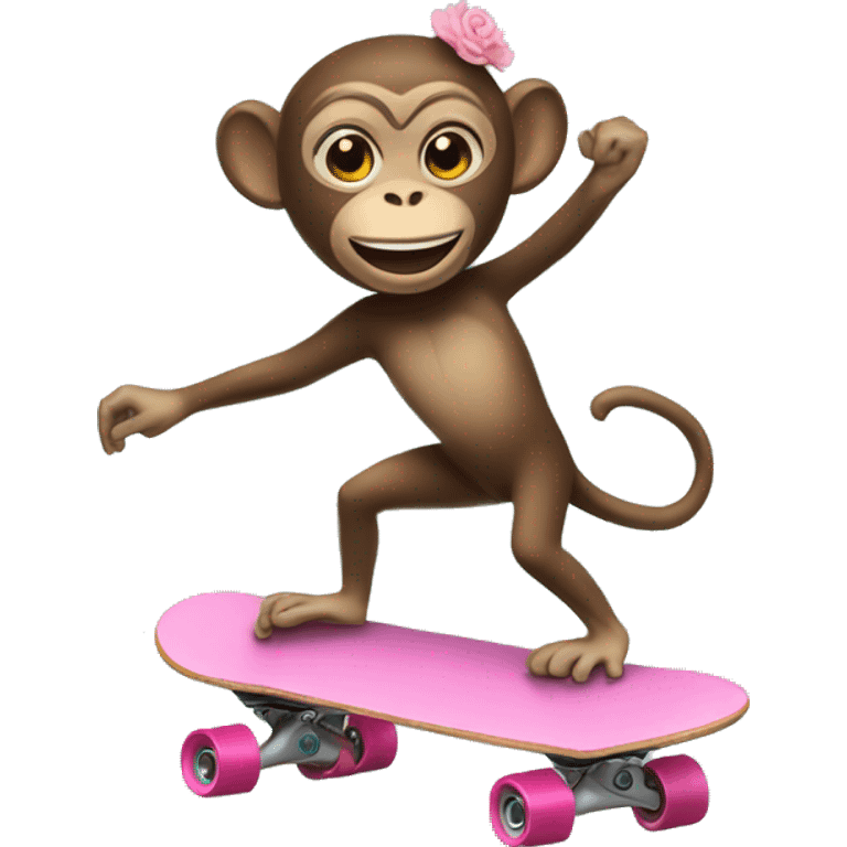 Monkey on a skateboard with a tutu and ballet slippers  emoji