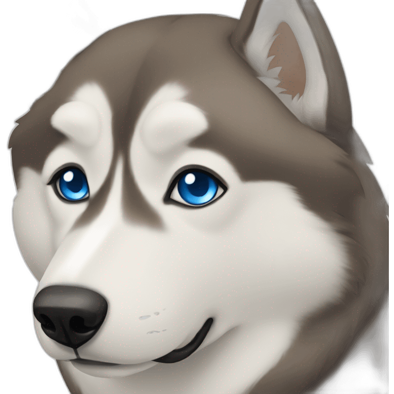 Husky in capuchino colors with one blue eye emoji