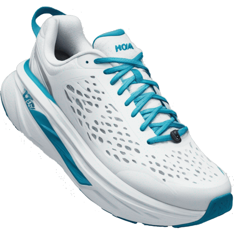 Hoka one one white pair of sneakers  emoji