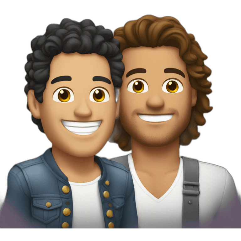 Carlos vives with a guy who looks like Romeo Santos emoji