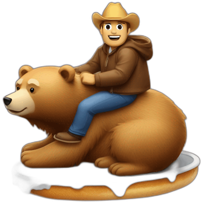 poutine riding a bear emoji