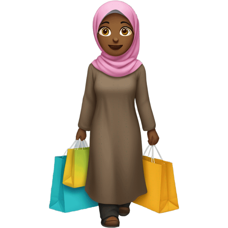 Brown skin hijabi shopping  emoji