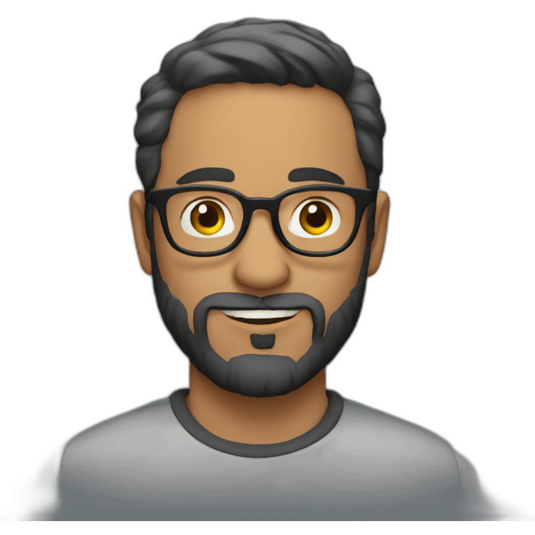 a man with glasses and a beard is wearing glasses emoji