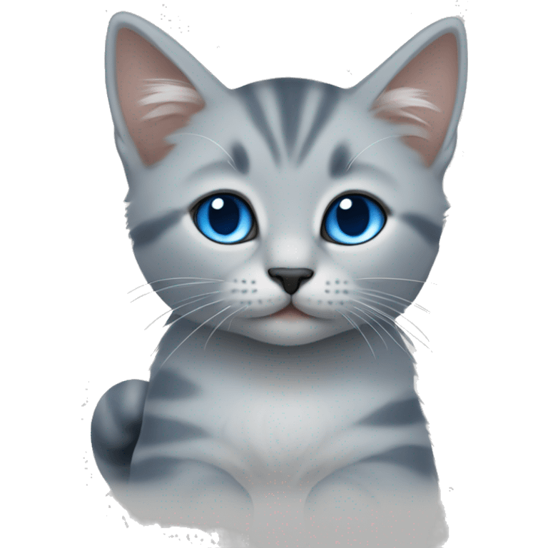 blue eyes grey kitten, piece of paper  emoji