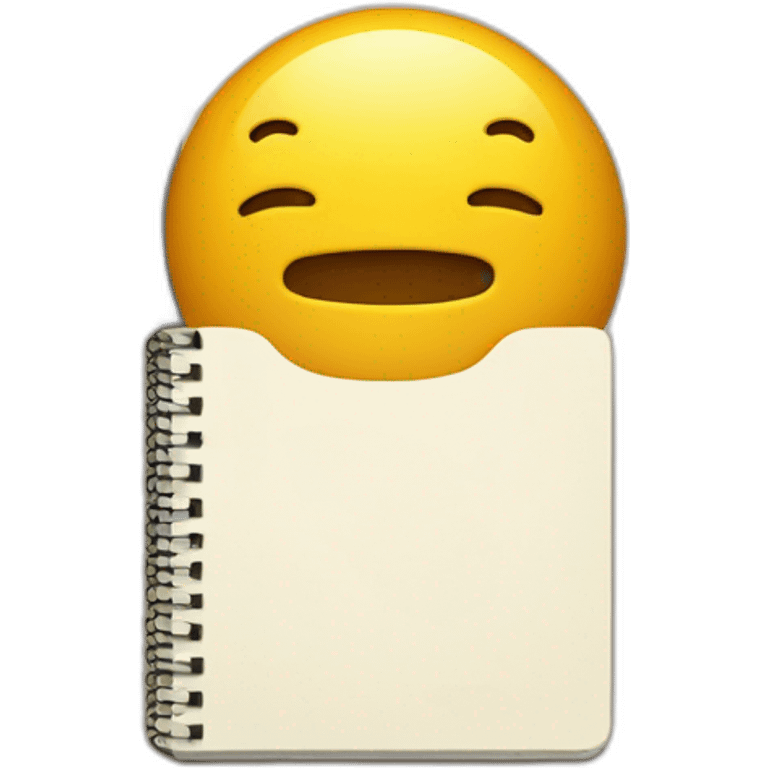 a notebook with arms and legs emoji