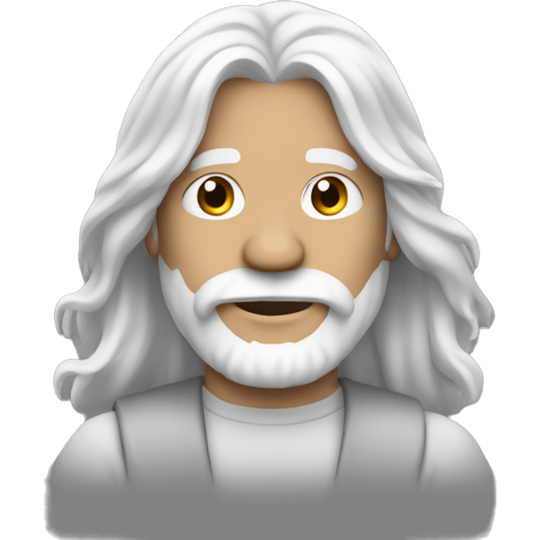 a man with long white hair emoji