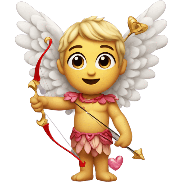 Realistic Cupid holding his heart bow emoji