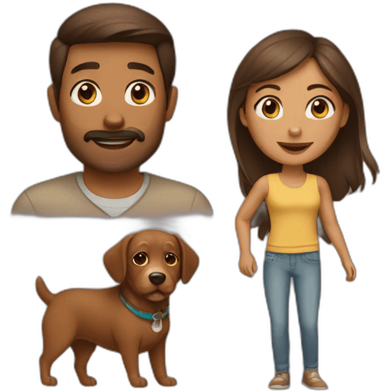 Brown Dog and brown owner emoji