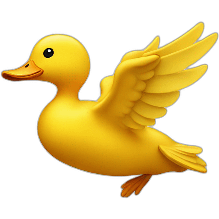 Flying yellow duck emoji