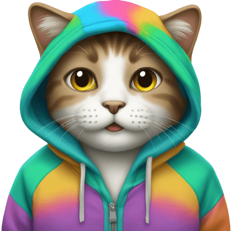 Cat wearing a hoodie emoji