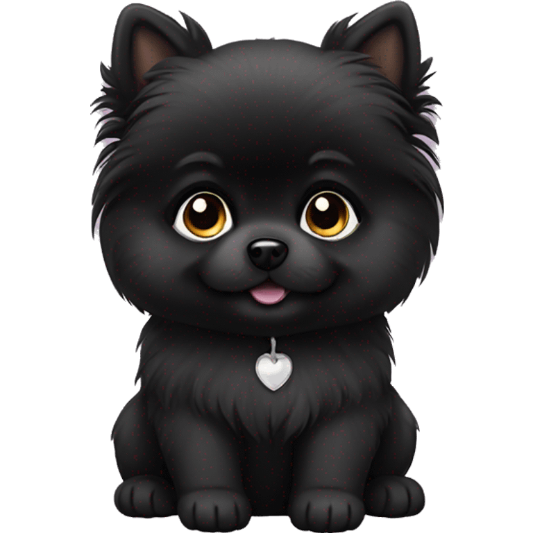 Black Pomeranian puppy emoji