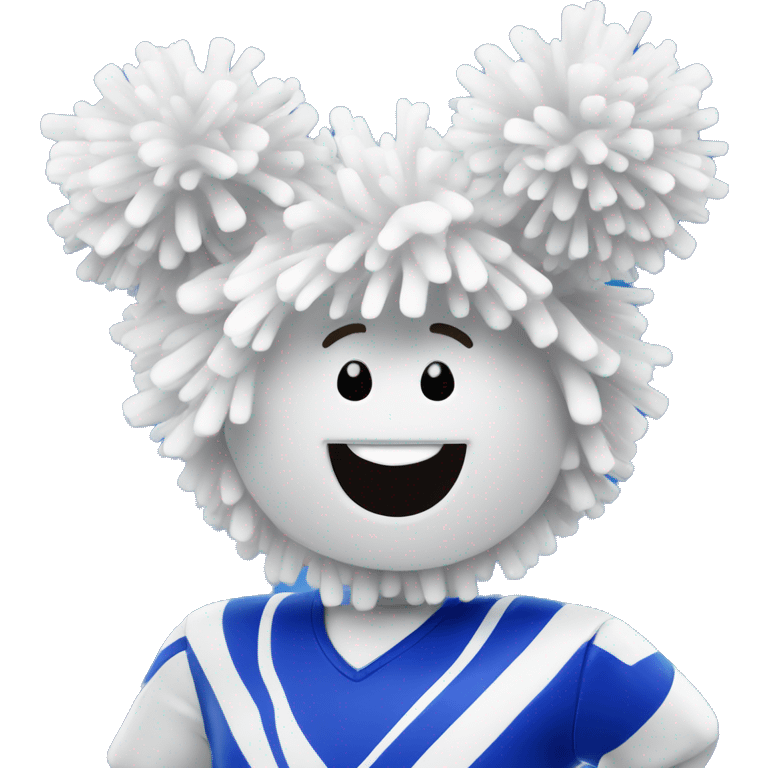 royal blue and white cheer Pom poms emoji