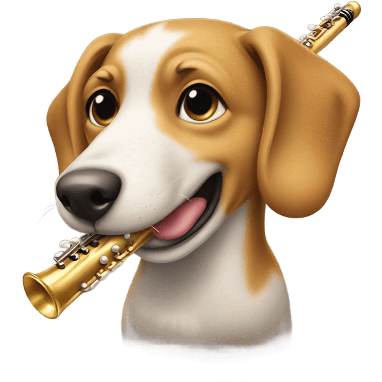 Flute in dog emoji