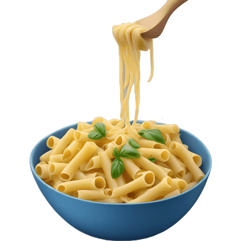 Pasta with blue bowl emoji