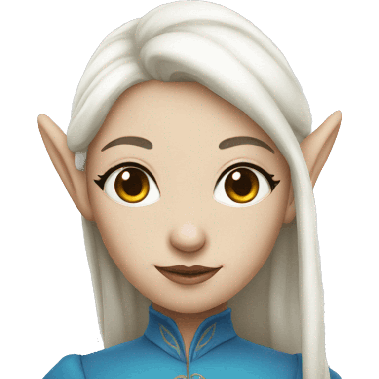 Blue female elf with white skin emoji