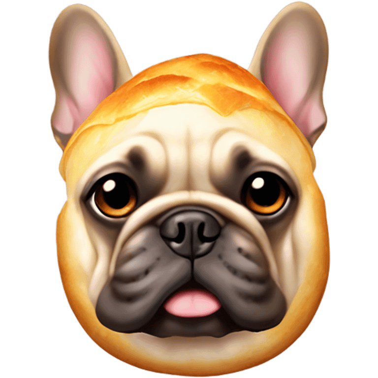 French bulldog that looks like a baked potato emoji