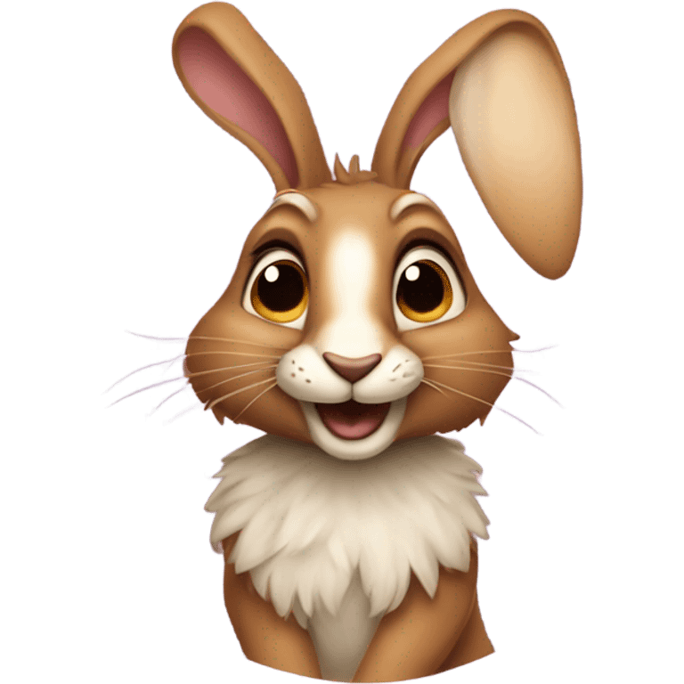 a fantasy hare cartoon style that plays a lyra emoji