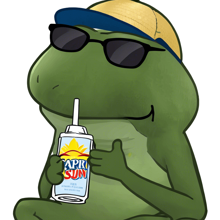 sitting, drinking a capri sun emoji