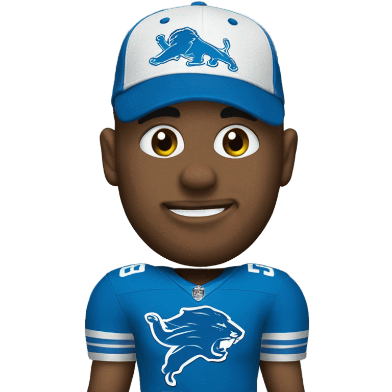 Detroit lions fan wearing a cheese head  emoji