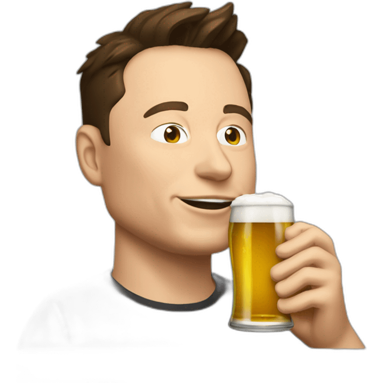 Elon musk drinking beer emoji