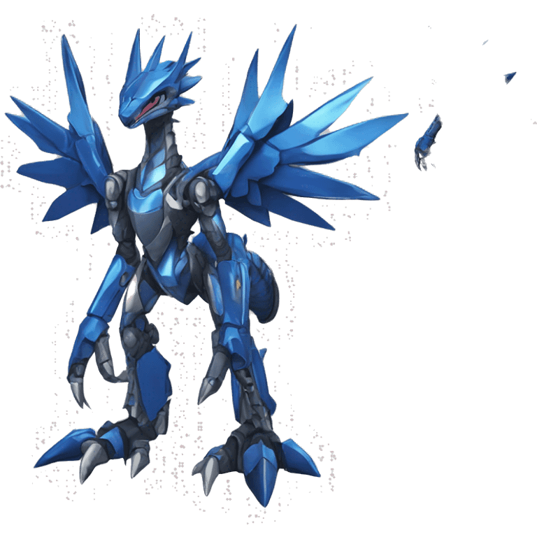  Edgy Shiny Futuristic Digimon-Fakemon-Reptile-Dragon-Sergal-Mecha full body emoji