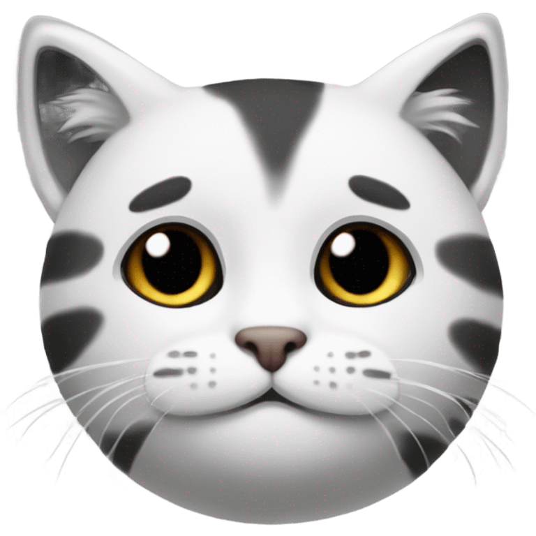 Gatito blanco y negro tierno emoji