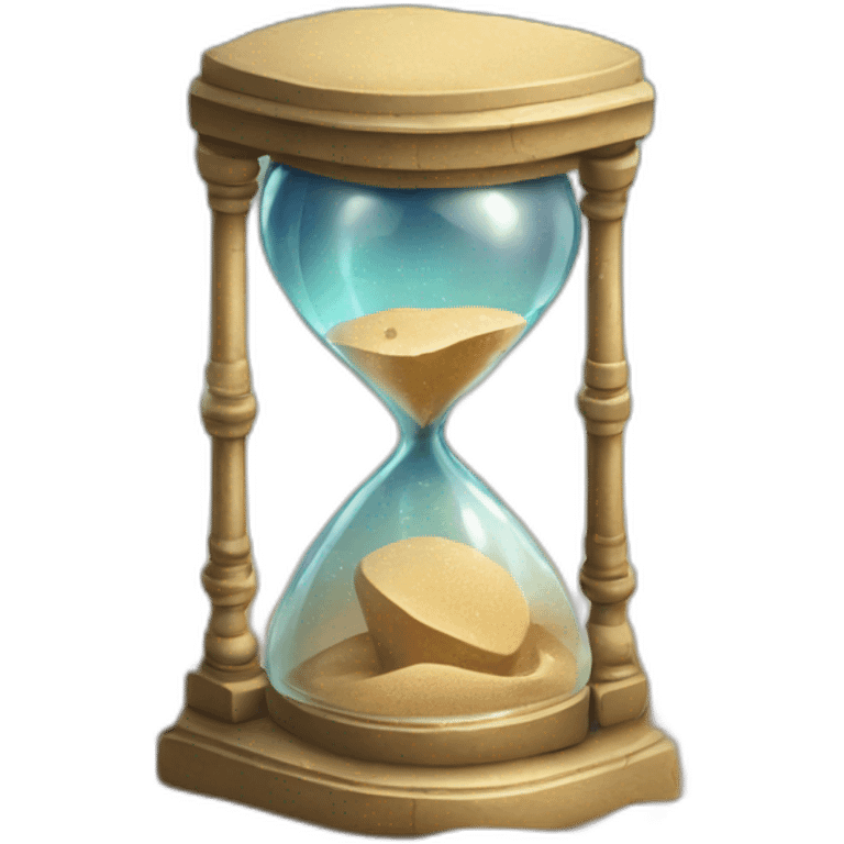 Ancient sand clock with broken glass emoji