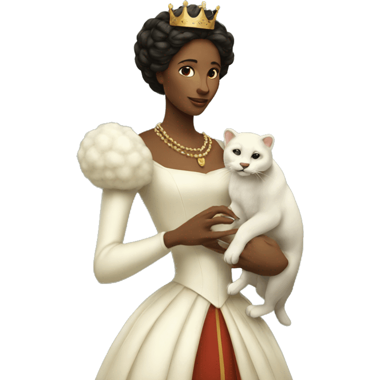 Queen holding a pet ermine emoji