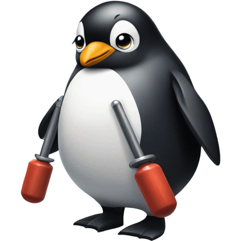 penguin lifting weights  emoji