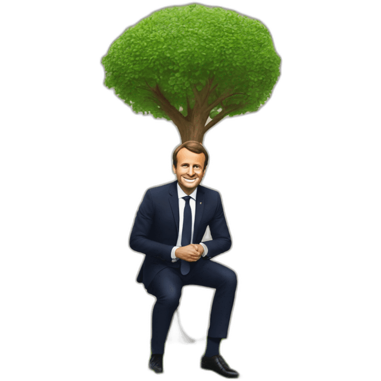 emanuel macron qui plante un arbre dans la terre emoji