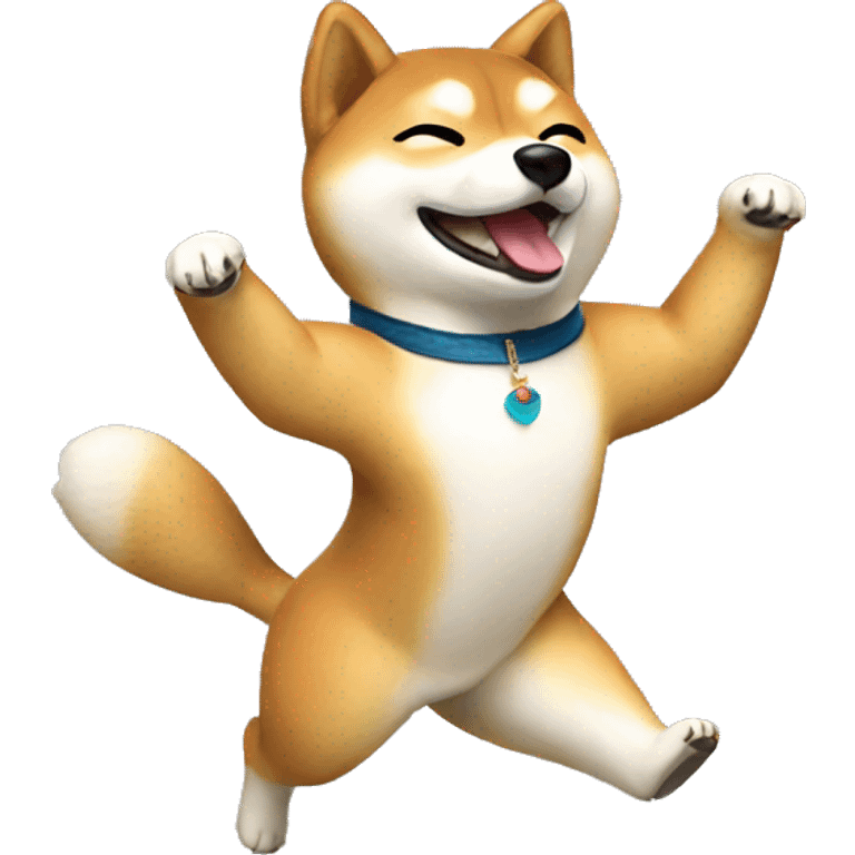 A Shiba Inu dancing  emoji