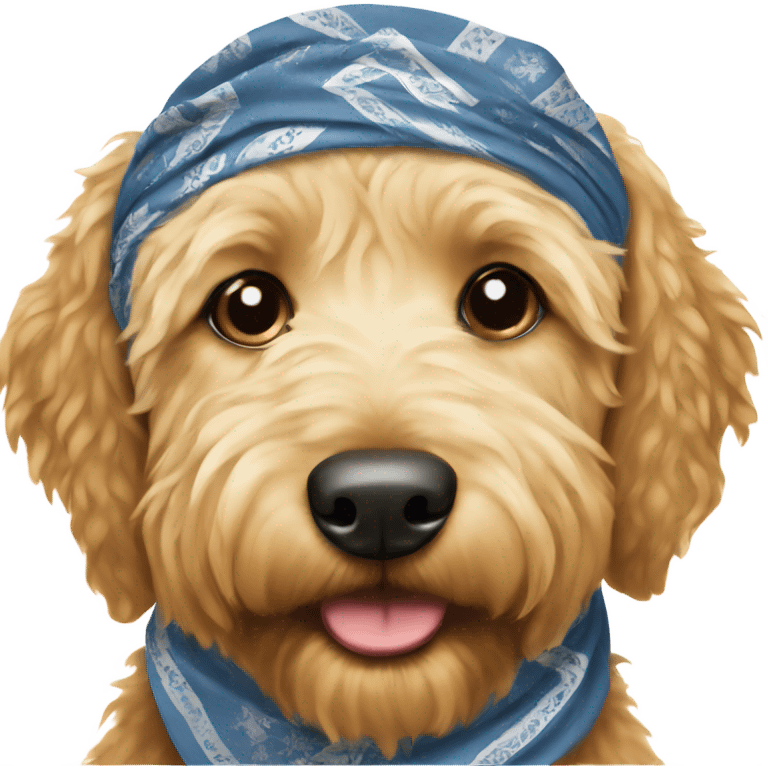 Golden doodle with bandana emoji