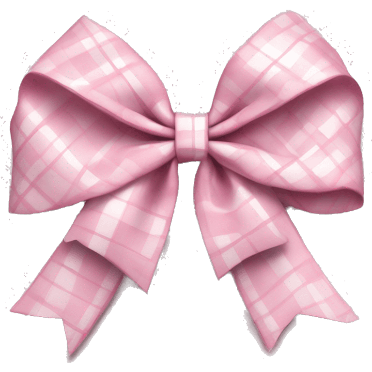 Light pink plaid coquette bow emoji