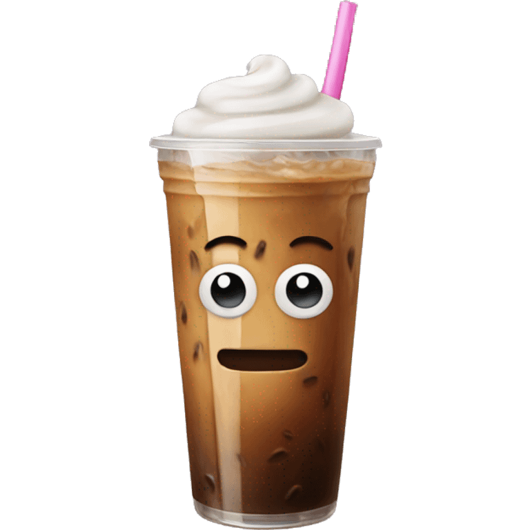 Iced coffee with straw emoji