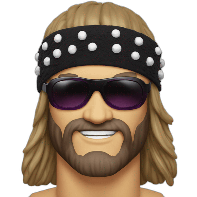 macho man randy savage sunglasses headband flex emoji