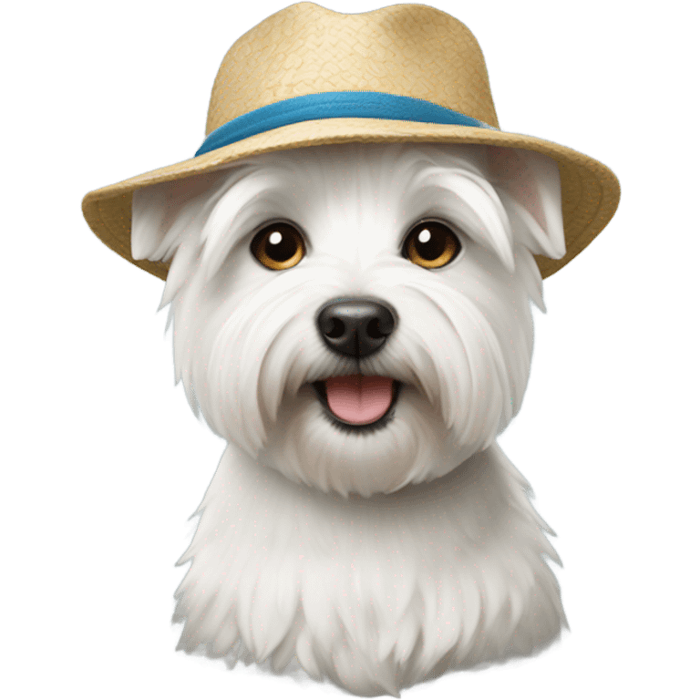 Westie wearing a hat emoji