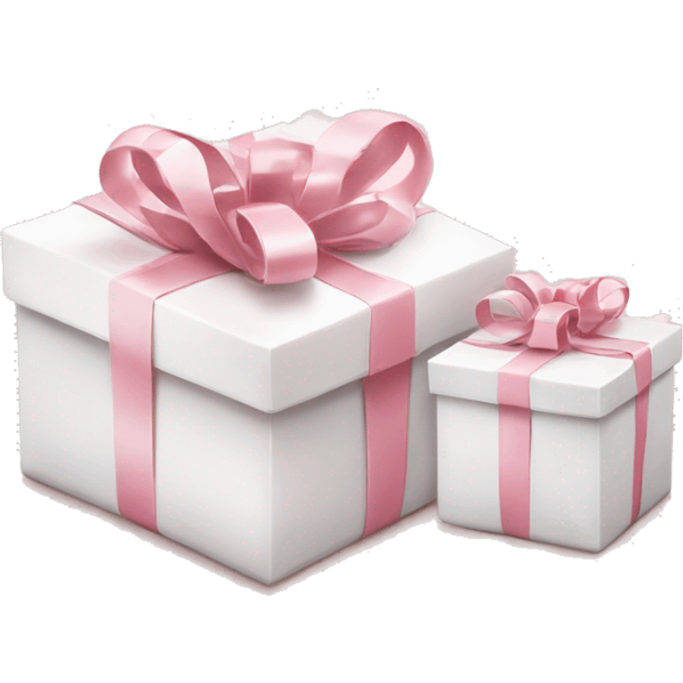 Light pink Christmas gifts under a white Christmas tree  emoji