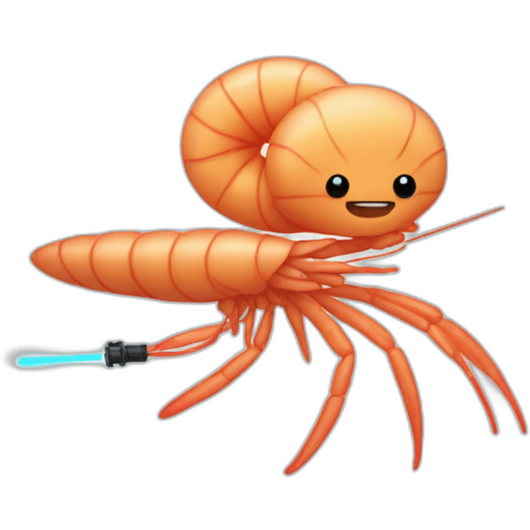 Shrimp with lightsaber emoji