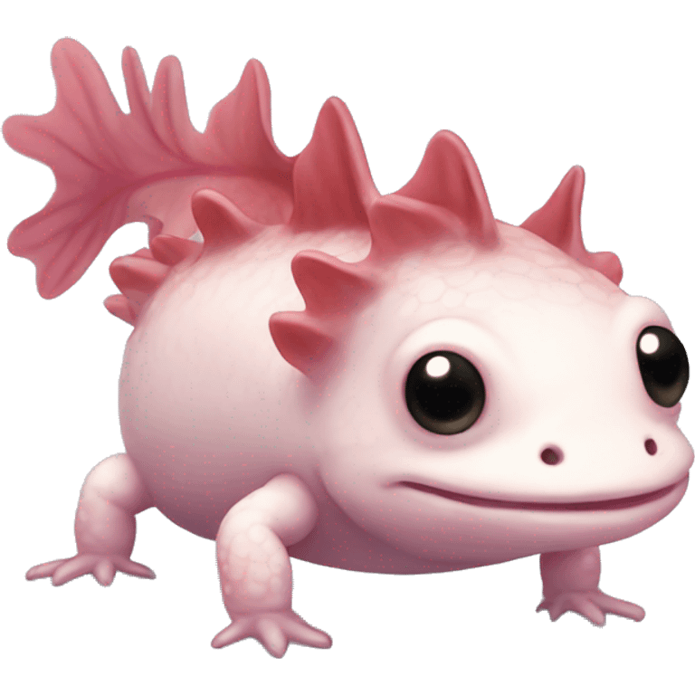 An axolotl looking cute emoji