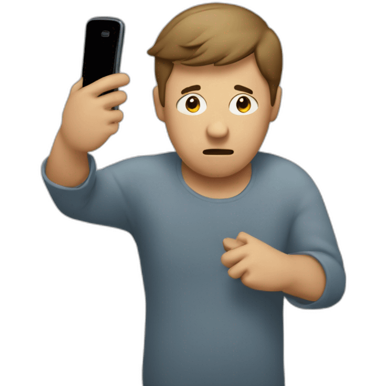 exasperated person holding a phone vertically in front of their face emoji