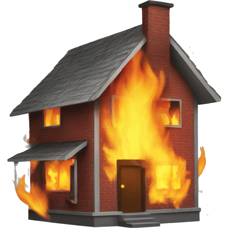 a house on fire emoji