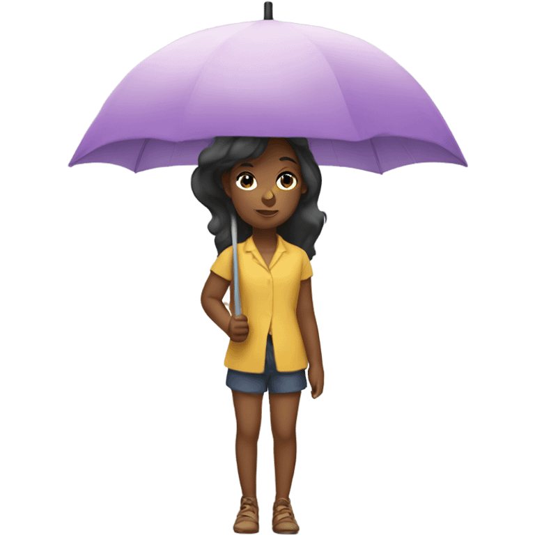  A girl with a big umbrella emoji