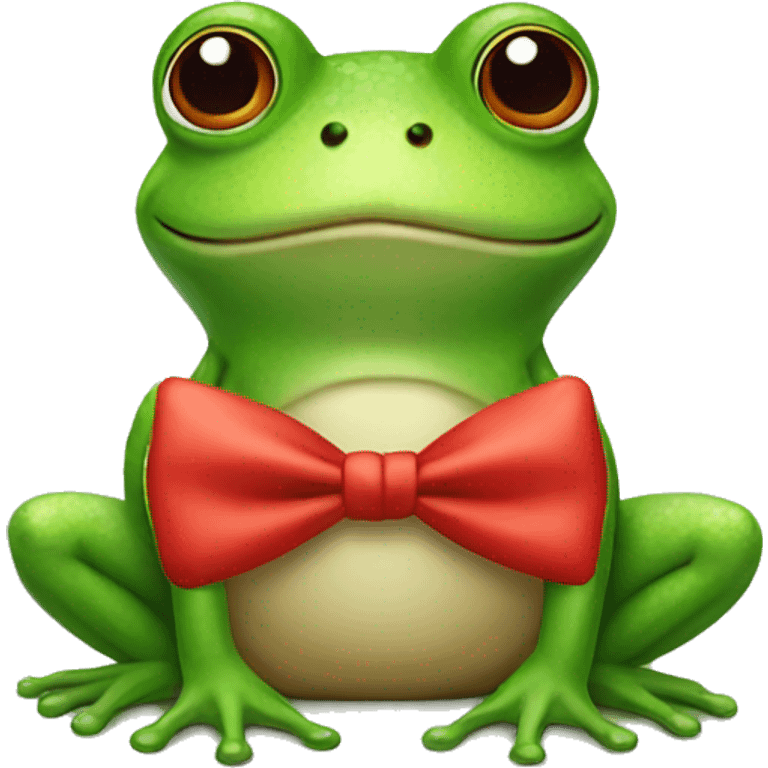 Frog with red bow emoji