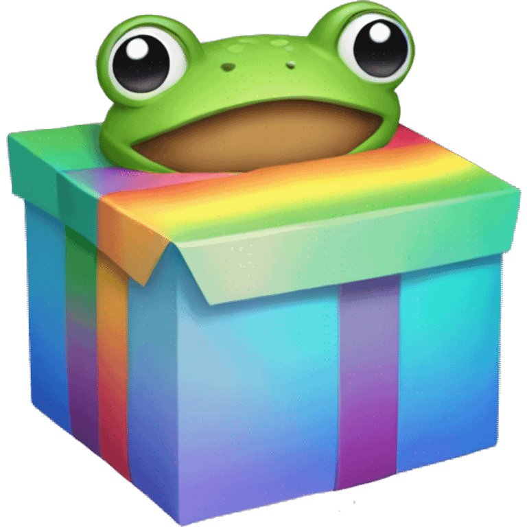 Box of rainbow frogd emoji