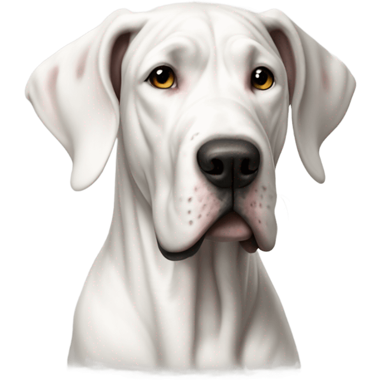 White Great Dane with a white chest  emoji