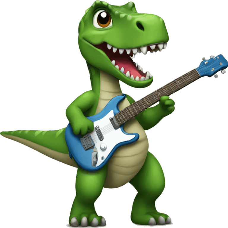 Dino playing guitar emoji