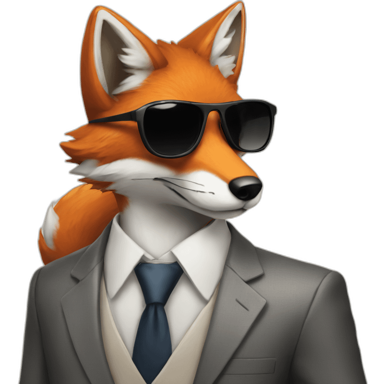 Cool Fox in a suit with sunglasses  emoji