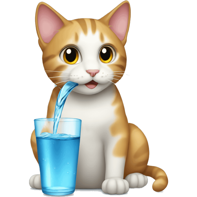 Cat drinking water emoji