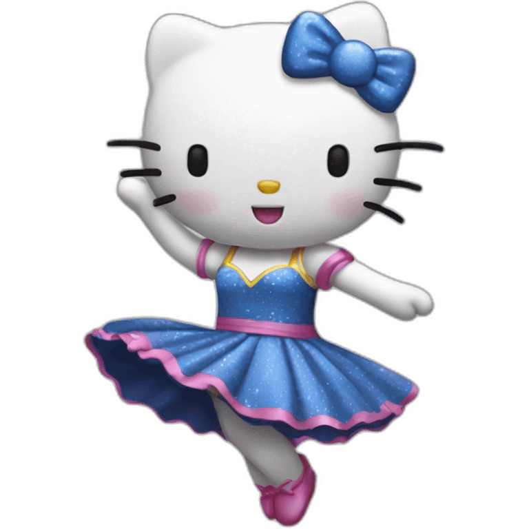 hello kitty dancing in night dress emoji