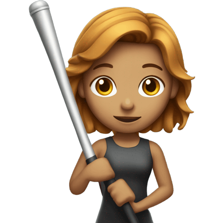 a caramel haired girl with a baton emoji